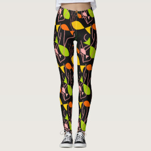 Leggings Petits poissons dans l'eau -lumière sur le noir