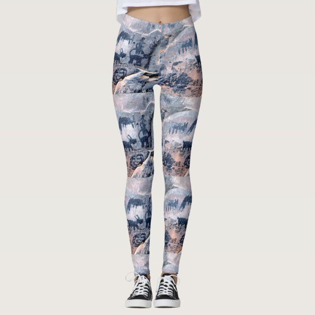 Leggings pétroglyphe de natif américain (Devant)