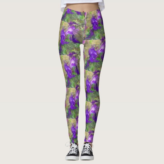 Leggings Petunias violet Abstrait (Devant)