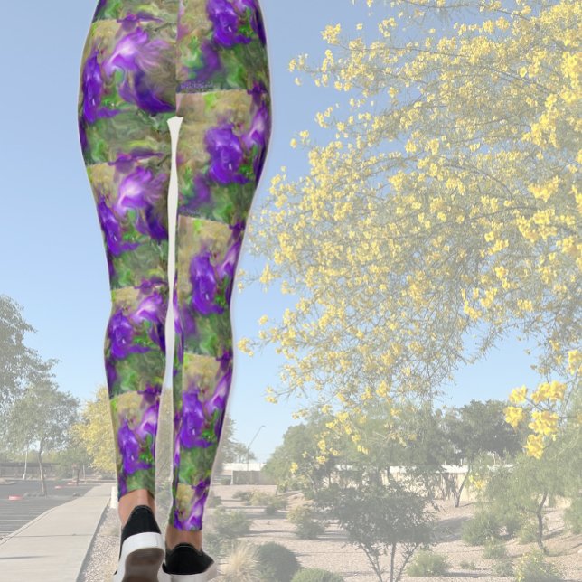 Leggings Pétunias Violets Abstrait (Créateur téléchargé)