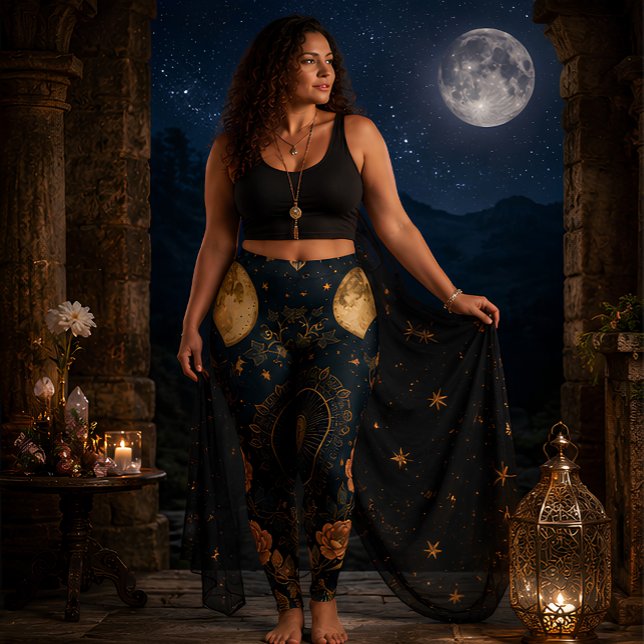 Leggings Phases lunaires célestes Astrologie botanique (Créateur téléchargé)