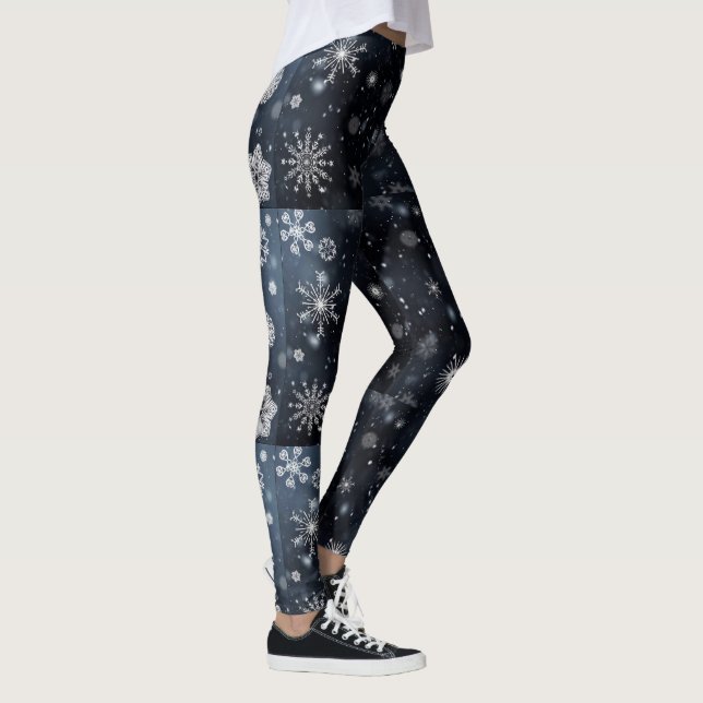 Leggings Phénix d'hiver noir et blanc (Droite)