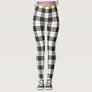 Leggings Pherson tartan noir blanc plaid