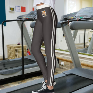 Leggings Photo de chat personnalisé espresso marron neutre
