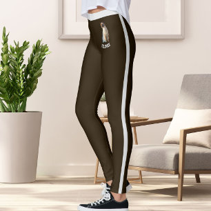 Leggings Photo de chat siamois mignon personnalisé marron