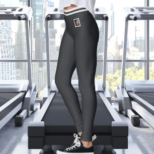 Leggings Photo de compagnie personnalisée Texte Caviar Neut
