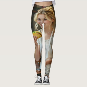 Leggings Photo de manger des tacos Personnaliser