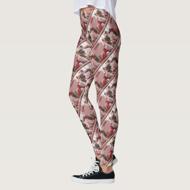 Leggings Photo personnalisé répétitif personnalisé (Gauche)