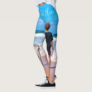 Leggings Photo personnalisée et légendes de texte Votre pro