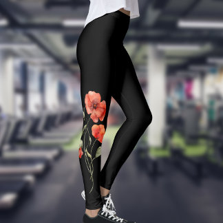 Leggings Photos d'aquarelle en noir