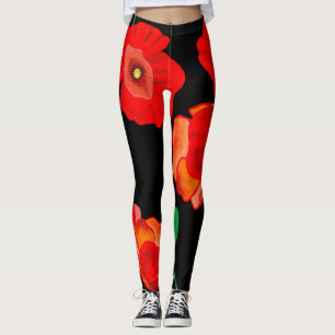 Leggings Photos rouges sur arrière - plan noir