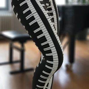 Leggings Piano-clavier noir et blanc Piano Piano