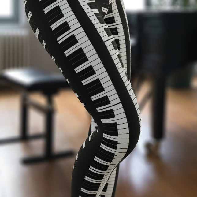 Leggings Piano-clavier noir et blanc Piano Piano (Comfy leggings to wear when you're playing a piano)