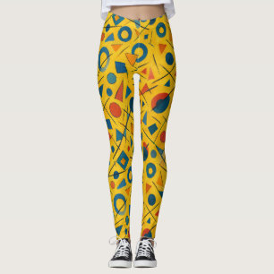 Leggings Pickleball Bold Wassily Kandinsky Style Motif