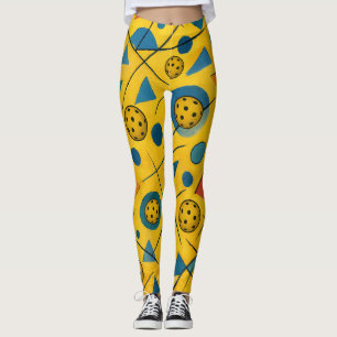 Leggings Pickleball Bold Wassily Kandinsky Style Motif