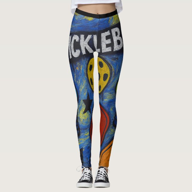 Leggings Pickleball Comic Burn Style Starry (Devant)