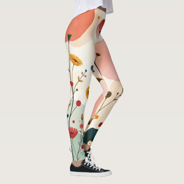 Leggings Pickleball Floral Paddle Fleur sauvage lunaire (Droite)