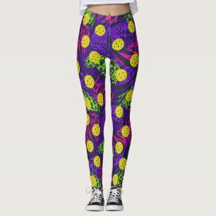 Leggings Pickleball Poster de animal coloré