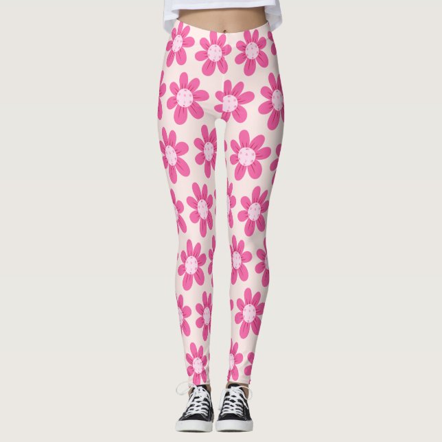 Leggings Pickleball rose Motif mignon et tendance (Devant)