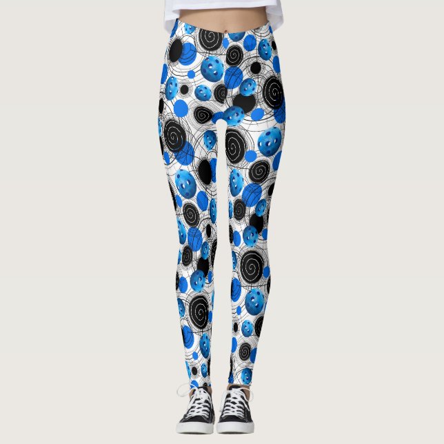 Leggings Pickleballs bleu - guêtres (Devant)