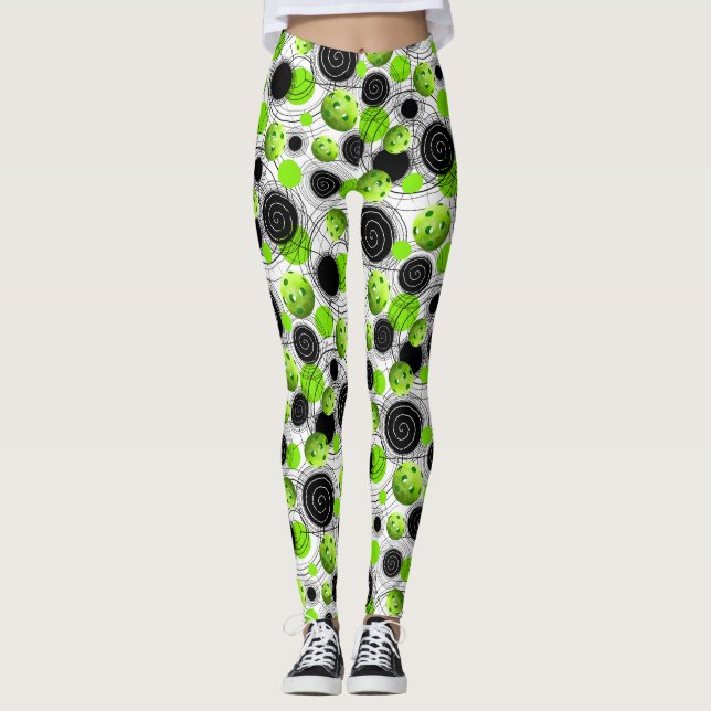 Leggings Pickleballs vert - guêtres (Devant)