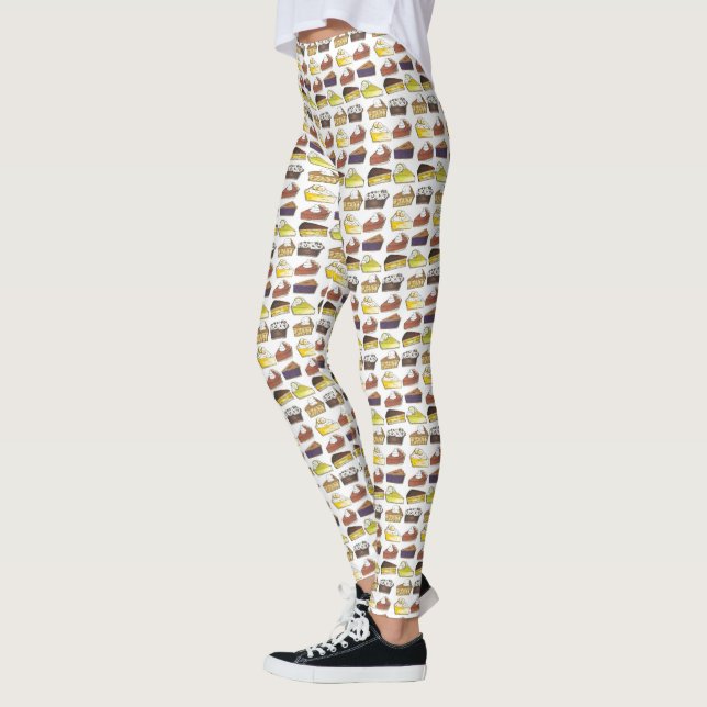 Leggings Pie Slice Pomme Citrouille Banane clé Lime Blueber (Gauche)