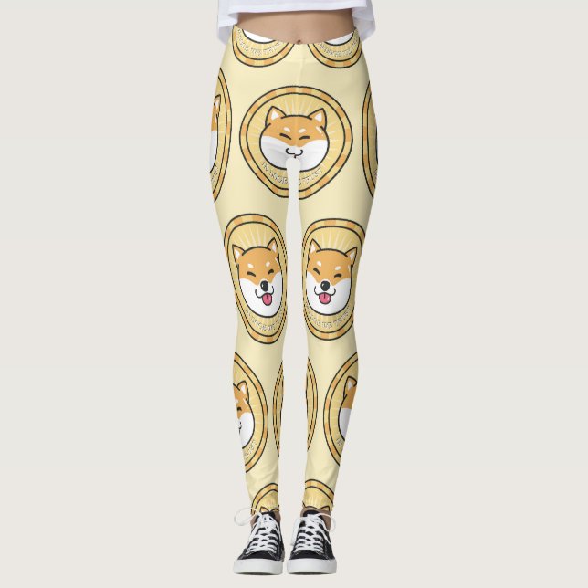 Leggings Pièce de chien : Arrière - plan de devise de chiff (Devant)