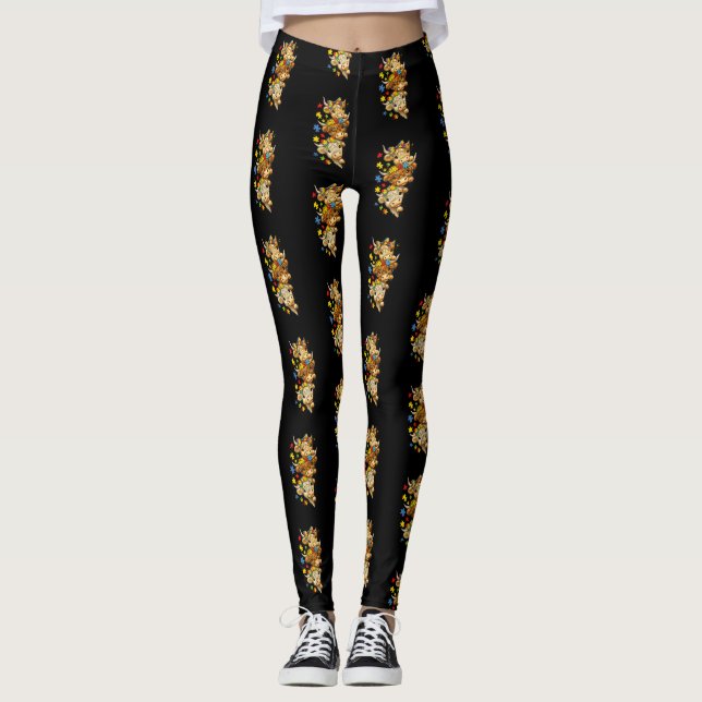 Leggings Pièce de puzzle de sensibilisation à l'autisme de  (Devant)
