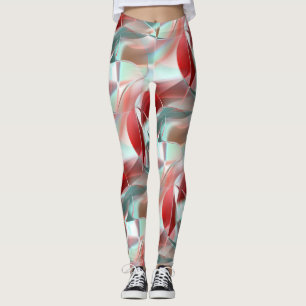 Leggings Pièces circulaires torsadées en corail rouge doux 
