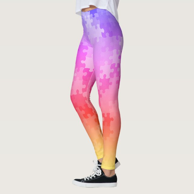 Leggings Pièces de puzzle Ombre de coucher de soleil Leggin (Gauche)