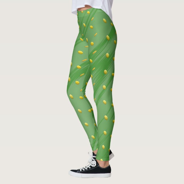 Leggings Pièces d'or Motif vert Saint Patrick`s Day (Gauche)