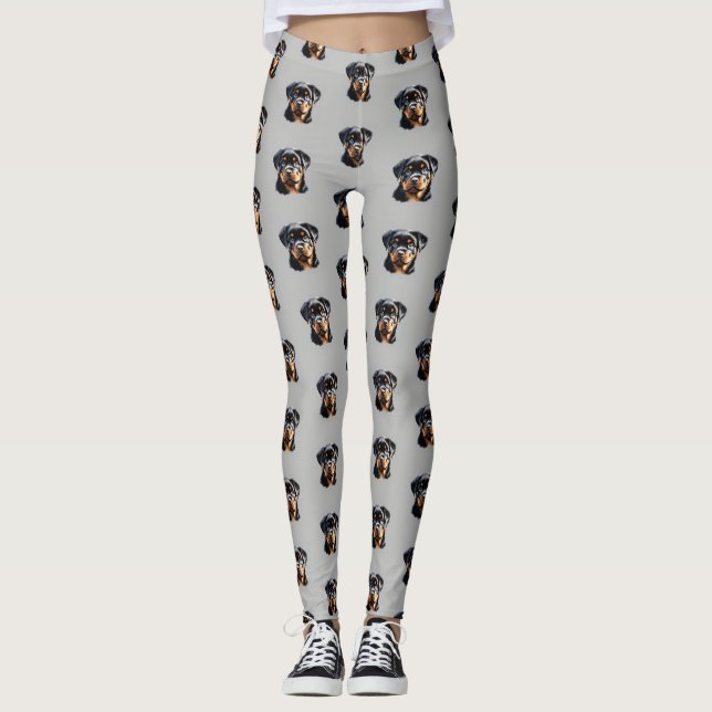 Leggings Piégements de chiot Rottweiler (Devant)