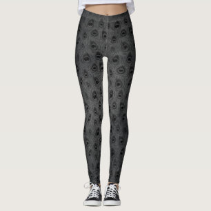 Leggings Pièges à oeil noir poster de animal sur gris