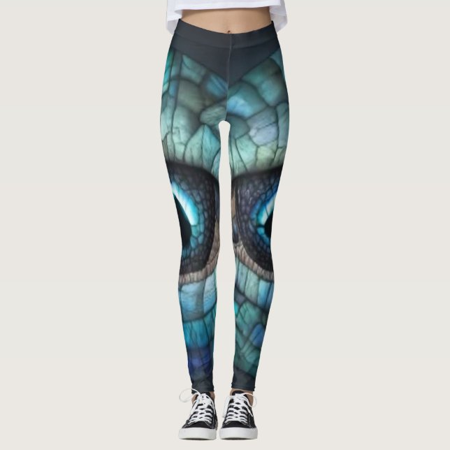 Leggings Piéges de l'oeil5 du dragon de mosaïque (Devant)