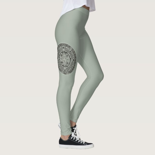 Leggings Pierre de soleil aztèque mexicaine Calendrier maya (Droite)