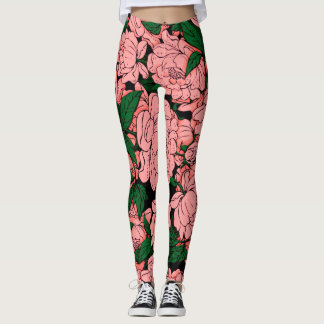 Leggings Pies roses