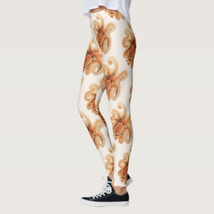 Leggings Pieuvre Salutii, Animaux Aquatiques Marins Vintage