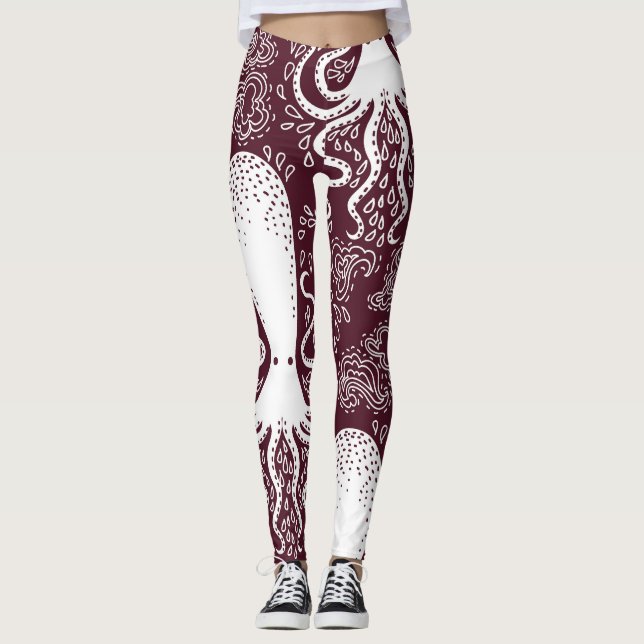 Leggings Pieuvre vintage : Splendor Motif sous-marin (Devant)
