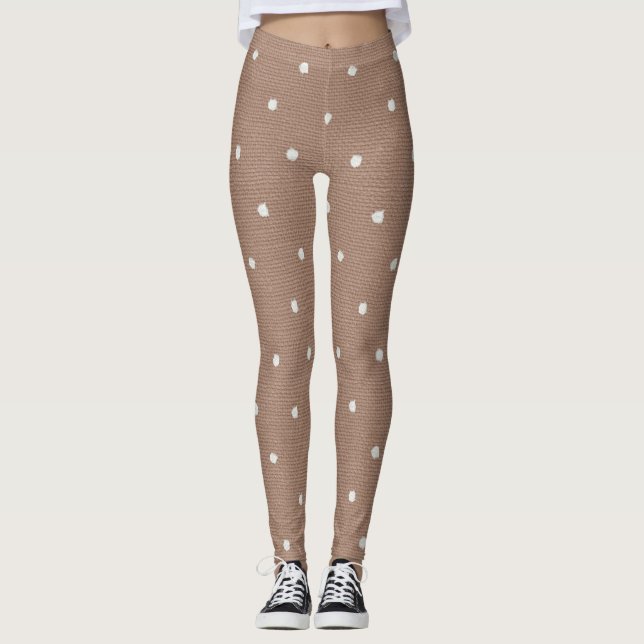 Leggings Piges à pois au chocolat pour femmes (Devant)