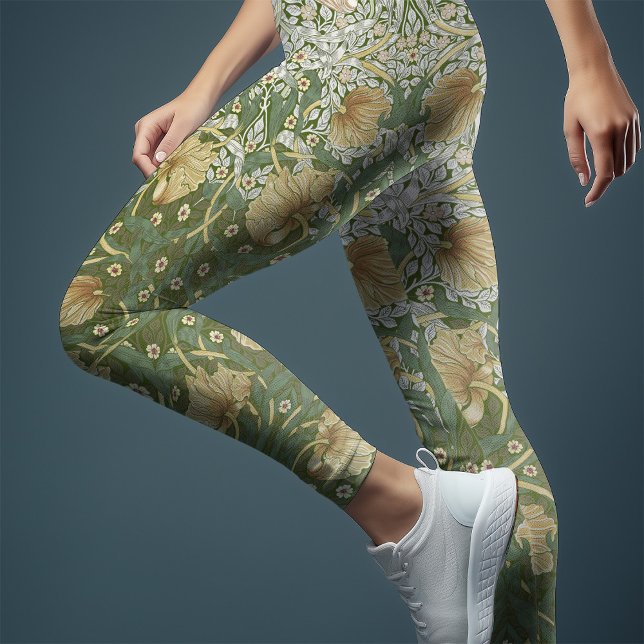 Leggings Pimpernel à deux tons jaune et vert William Morris (Créateur téléchargé)