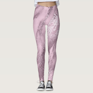 Leggings Pin lilas métallique abstrait minimal de marbre d