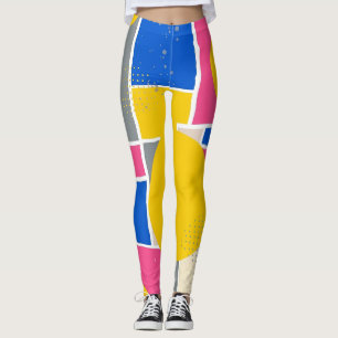 Leggings Pinceau Abstrait Rétro (15)