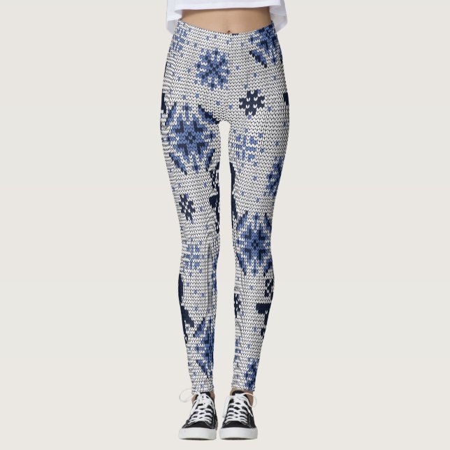 Leggings Pingouins d'hiver confus Motif décoratif (Devant)
