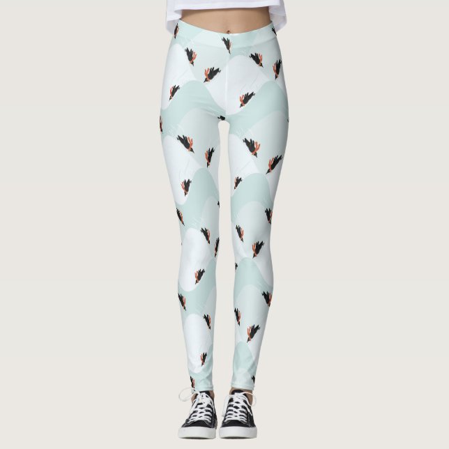 Leggings Pingouins joueurs glissement sur Motif de neige (Devant)