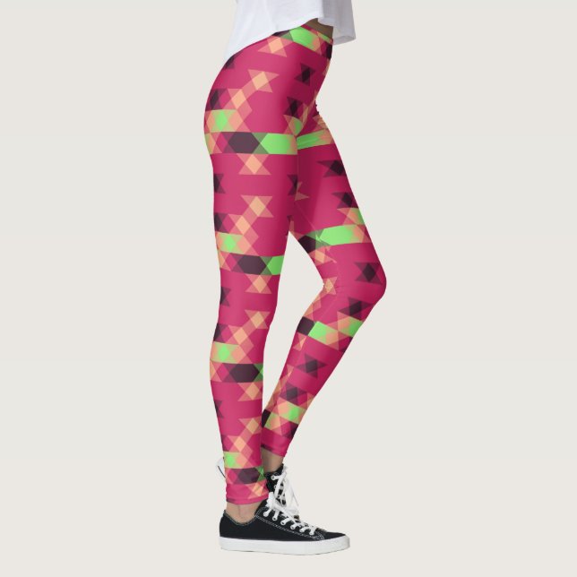 Leggings pink and green geometric (Droite)