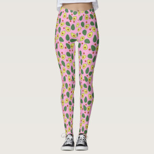 Leggings Pink Avocado Imprimer Motif moderne Kit de yoga