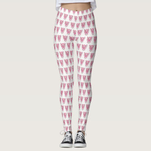 Leggings Pink Awareness Ribbon Angel Personnalisé Art Leggi