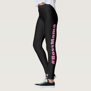 Leggings Pink Black Boss maman Vêtements personnalisés