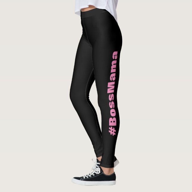 Leggings Pink Black Boss maman Vêtements personnalisés (Gauche)
