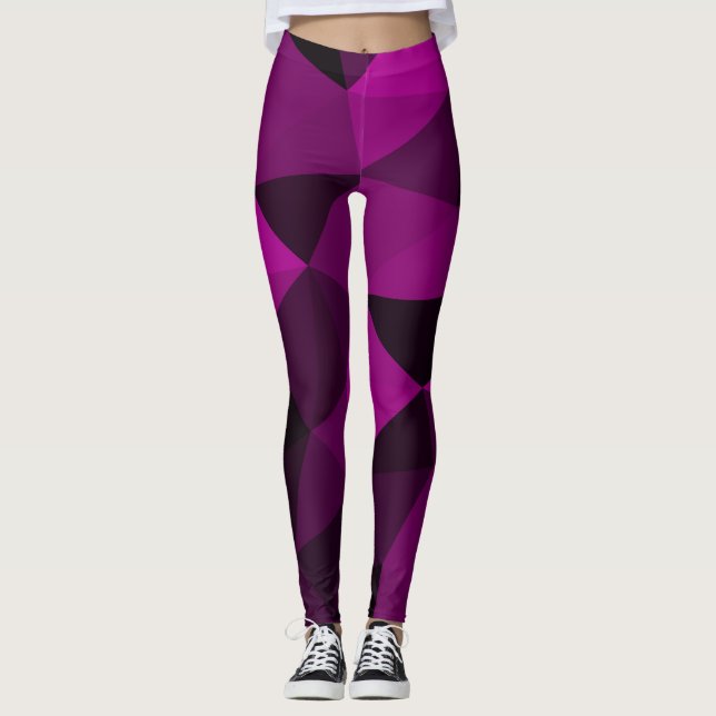 Leggings Pink black geometric mesh pattern (Devant)
